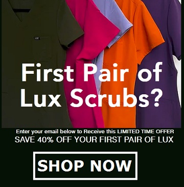 lux scrubs discount code logo